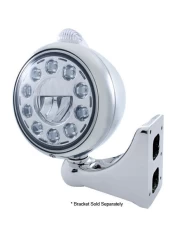 (BOX) S.S. "GUIDE" PETERBILT 11 HIGH POWER LED HEADLIGHT W/ 5 AMBER LED DUAL FUNCTION TOP MOUNT LIGHT - CLEAR LENS (BOX) S.S. "GUIDE" PETERBILT 11 HIGH POWER LED HEADLIGHT W/ 5 AMBER LED DUAL FUNCTION TOP MOUNT LIGHT - CLEAR LENS