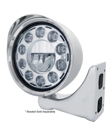 (BOX) CHROME ALUMINUM 7" BILLET STYLE "CHOPPER" MOTOR VEHICLE/TRUCK MOUNT HEADLIGHT WITH SMOOTH VISOR - 11 HIGH POWER CRYSTAL (BOX) CHROME ALUMINUM 7" BILLET STYLE "CHOPPER" MOTOR VEHICLE/TRUCK MOUNT HEADLIGHT WITH SMOOTH VISOR - 11 HIGH POWER CRYSTAL