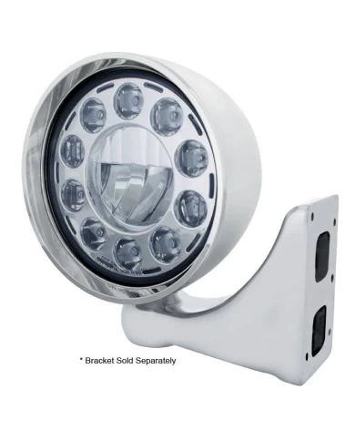 (BOX) STAINLESS STEEL 7" ROUND "REBEL" HEADLIGHT - 11 HIGH POWER CRYSTAL (BOX) STAINLESS STEEL 7" ROUND "REBEL" HEADLIGHT - 11 HIGH POWER CRYSTAL