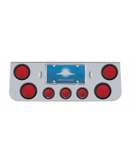 (BULK) CHROME REAR CENTER LIGHT PANEL W/ FOUR 4" & THREE 2 1/2" ROUND LIGHT - RED LENS (BULK) CHROME REAR CENTER LIGHT PANEL W/ FOUR 4" & THREE 2 1/2" ROUND LIGHT - RED LENS