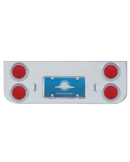 (BULK) CHROME REAR CENTER PANEL LIGHT W/ FOUR 4" ROUND INCANDESCENT LIGHTS W/ VISOR - RED LENS (BULK) CHROME REAR CENTER PANEL LIGHT W/ FOUR 4" ROUND INCANDESCENT LIGHTS W/ VISOR - RED LENS
