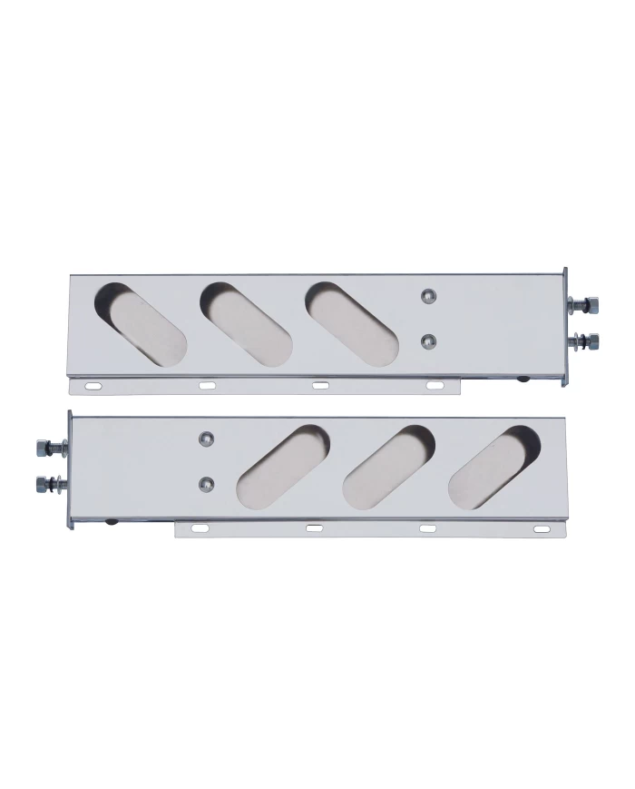 (2/BULK) CHROME SPRING LOADED REAR LIGHT BAR W/ 6 SLANTED UP OVAL LIGHT CUTOUTS - 2 1/2" BOLT PATTERN