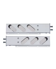 (2/BULK) CHROME SPRING LOADED REAR LIGHT BAR W/ 6 SLANTED UP OVAL LIGHT CUTOUTS - 2 1/2" BOLT PATTERN