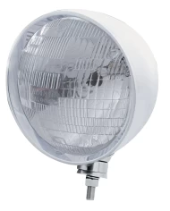 (BOX) STAINLESS STEEL MOTORCYCLE "REBEL" HEADLIGHT W/ 7" ROUND HEADLIGHT BULB - H6024 HALOGEN (BOX) STAINLESS STEEL MOTORCYCLE "REBEL" HEADLIGHT W/ 7" ROUND HEADLIGHT BULB - H6024 HALOGEN