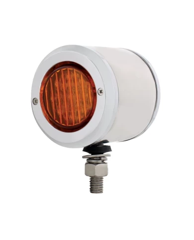(BULK) STAINLESS STEEL DOUBLE FACE BRACKET W/ 9 AMBER/RED LED 2" FLAT LIGHT W/ BEZEL - AMBER LENS/RED LENS (BULK) STAINLESS STEEL DOUBLE FACE BRACKET W/ 9 AMBER/RED LED 2" FLAT LIGHT W/ BEZEL - AMBER LENS/RED LENS