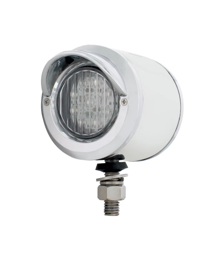 (BULK) STAINLESS STEEL DOUBLE FACE BRACKET W/ 9 AMBER/RED LED 2" FLAT LIGHT - CLEAR LENS (BULK) STAINLESS STEEL DOUBLE FACE BRACKET W/ 9 AMBER/RED LED 2" FLAT LIGHT - CLEAR LENS