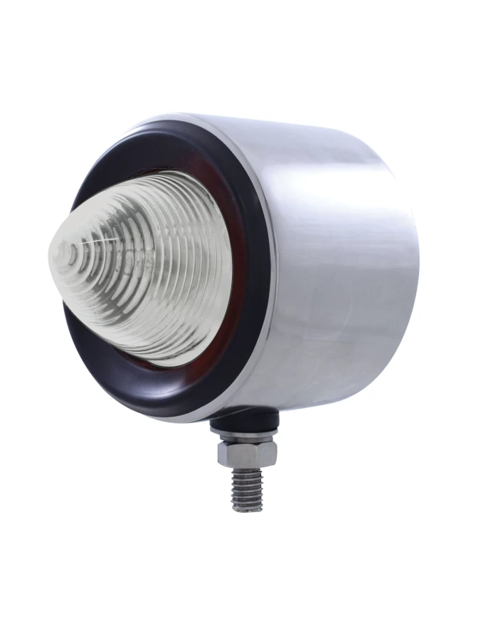 (BULK) STAINLESS STEEL DOUBLE FACE BRACKET W/ 9 AMBER/RED LED 2" BEEHIVE LIGHT W/ BEZEL - CLEAR LENS (BULK) STAINLESS STEEL DOUBLE FACE BRACKET W/ 9 AMBER/RED LED 2" BEEHIVE LIGHT W/ BEZEL - CLEAR LENS