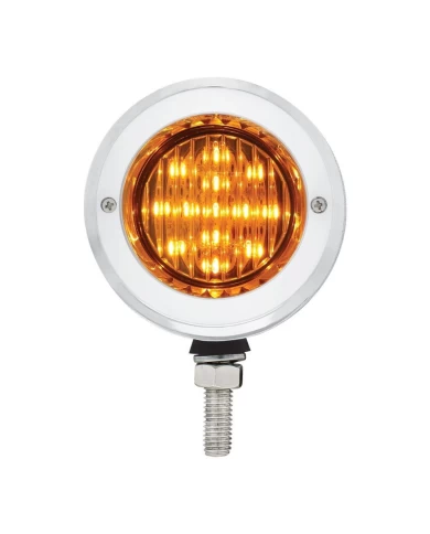 (BULK) S.S. DOUBLE FACE BRACKET W/ 9 AMBER/RED LED 2 1/2" FLAT LIGHT W/ BEZEL - AMBER LENS/RED LENS (BULK) S.S. DOUBLE FACE BRACKET W/ 9 AMBER/RED LED 2 1/2" FLAT LIGHT W/ BEZEL - AMBER LENS/RED LENS