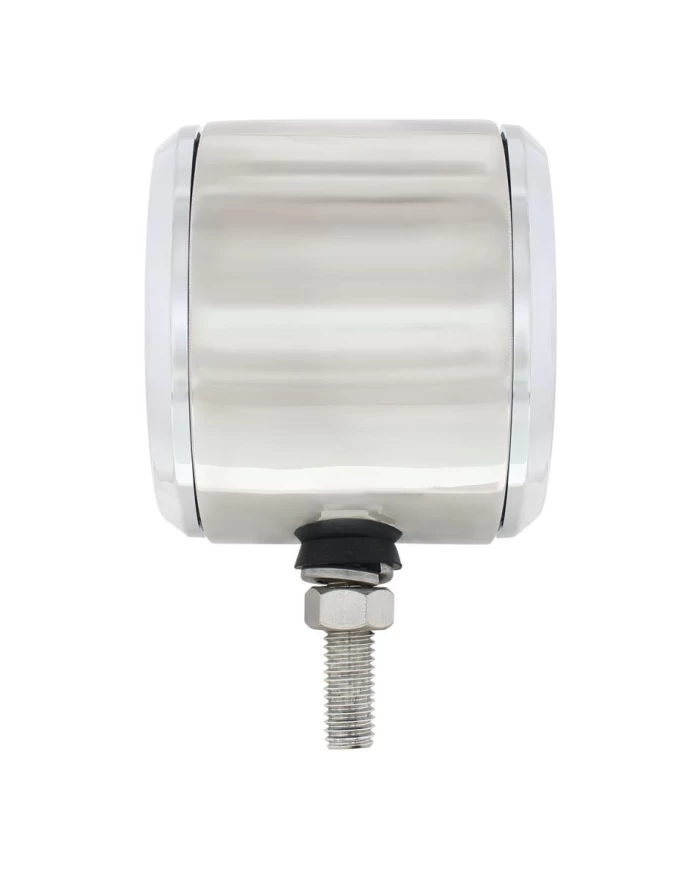 (BULK) S.S. DOUBLE FACE BRACKET W/ 9 AMBER/RED LED 2 1/2" FLAT LIGHT W/ BEZEL - AMBER LENS/RED LENS