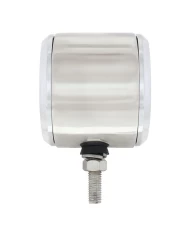 (BULK) S.S. DOUBLE FACE BRACKET W/ 9 AMBER/RED LED 2 1/2" FLAT LIGHT W/ BEZEL - AMBER LENS/RED LENS