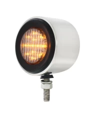 (BULK) STAINLESS STEEL DOUBLE FACE BRACKET W/ 13 AMBER/RED LED 2 1/2" FLAT LIGHT - CLEAR LENS