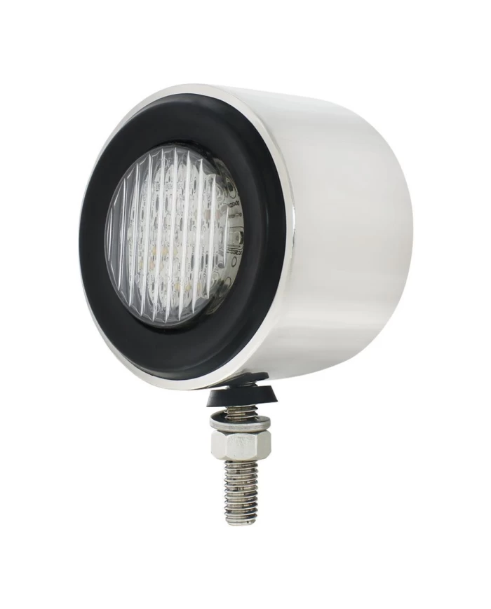 (BULK) STAINLESS STEEL DOUBLE FACE BRACKET W/ 13 AMBER/RED LED 2 1/2" FLAT LIGHT - CLEAR LENS (BULK) STAINLESS STEEL DOUBLE FACE BRACKET W/ 13 AMBER/RED LED 2 1/2" FLAT LIGHT - CLEAR LENS