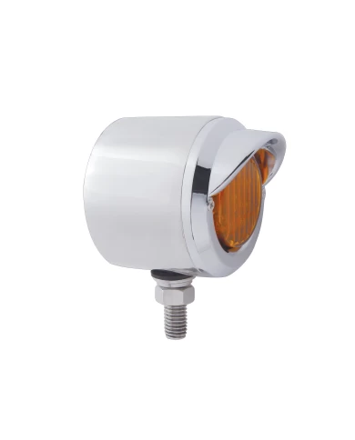 (BULK) STAINLESS STEEL SINGLE FACE BRACKET W/ 9 AMBER LED 2" FLAT LIGHT & VISOR - AMBER LENS (BULK) STAINLESS STEEL SINGLE FACE BRACKET W/ 9 AMBER LED 2" FLAT LIGHT & VISOR - AMBER LENS