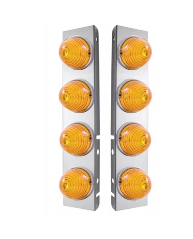 (2/BULK) S.S. PB 16 LED CUTOUT AIR CLEANER LIGHT BRACKET W/ 17 AMBER LED BEEHIVE CAB LIGHT - AMBER LENS (2/BULK) S.S. PB 16 LED CUTOUT AIR CLEANER LIGHT BRACKET W/ 17 AMBER LED BEEHIVE CAB LIGHT - AMBER LENS