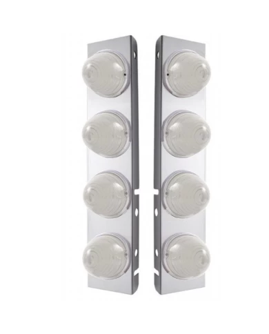 (2/BULK) S.S. PB 16 LED CUTOUT AIR CLEANER LIGHT BRACKET W/ 17 AMBER LED BEEHIVE CAB LIGHT - CLEAR LENS (2/BULK) S.S. PB 16 LED CUTOUT AIR CLEANER LIGHT BRACKET W/ 17 AMBER LED BEEHIVE CAB LIGHT - CLEAR LENS