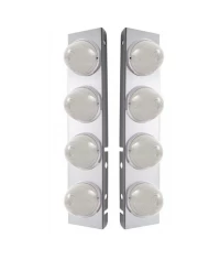 (2/BULK) S.S. PB 16 LED CUTOUT AIR CLEANER LIGHT BRACKET W/ 17 AMBER LED BEEHIVE CAB LIGHT - CLEAR LENS