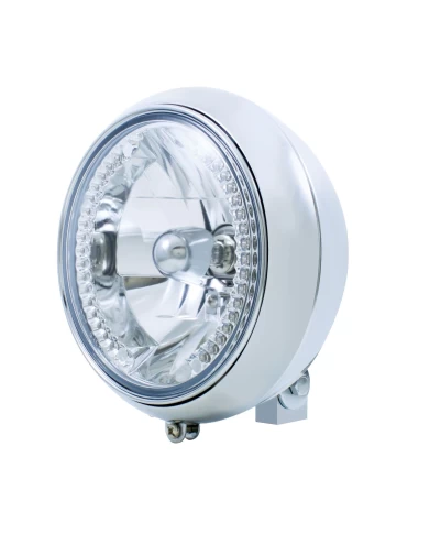 (BULK) CHROME 7" MOTORCYCLE HEADLIGHT WITH 34 WHITE AUXILIARY LED CRYSTAL BULB (BULK) CHROME 7" MOTORCYCLE HEADLIGHT WITH 34 WHITE AUXILIARY LED CRYSTAL BULB