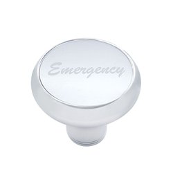 UP23435-"Emergency" Deluxe Air Valve Knob - Silver Aluminum Sticker