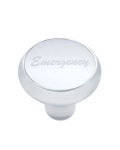 UP23435-"Emergency" Deluxe Air Valve Knob - Silver Aluminum Sticker