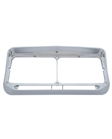 (CARD) CHROME PLASTIC RECTANGULAR DUAL HEADLIGHT BEZEL W/ VISOR - LED CUTOUT (CARD) CHROME PLASTIC RECTANGULAR DUAL HEADLIGHT BEZEL W/ VISOR - LED CUTOUT