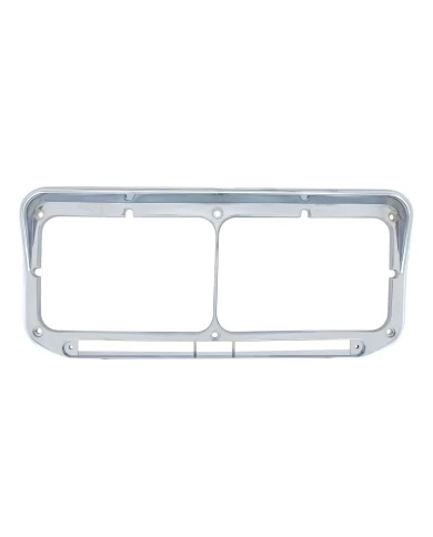 (BULK) CHROME PLASTIC RECTANGULAR DUAL HEADLIGHT BEZEL W/ VISOR - LED CUTOUT (BULK) CHROME PLASTIC RECTANGULAR DUAL HEADLIGHT BEZEL W/ VISOR - LED CUTOUT