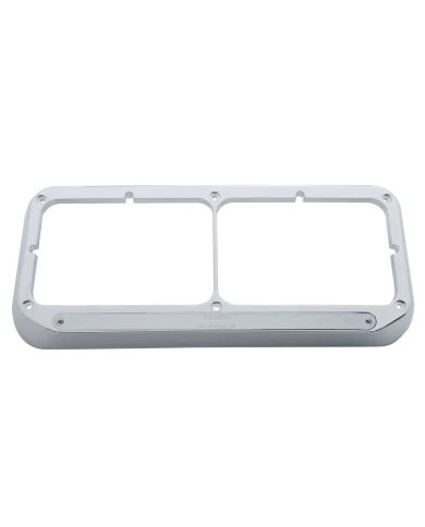 (CARD) CHROME PLASTIC 14 AMBER LED RECTANGULAR HEADLIGHT BEZEL - CHROME LENS (CARD) CHROME PLASTIC 14 AMBER LED RECTANGULAR HEADLIGHT BEZEL - CHROME LENS