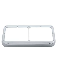 (CARD) CHROME PLASTIC 14 AMBER LED RECTANGULAR HEADLIGHT BEZEL - CHROME LENS