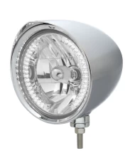 (BOX) CHROME ALUMINUM 7" BILLET STYLE "CHOPPER" MOTOR VEHICLE/TRUCK MOUNT HEADLIGHT WITH RAZOR VISOR - 34 WHITE AUXILIARY LED (BOX) CHROME ALUMINUM 7" BILLET STYLE "CHOPPER" MOTOR VEHICLE/TRUCK MOUNT HEADLIGHT WITH RAZOR VISOR - 34 WHITE AUXILIARY LED