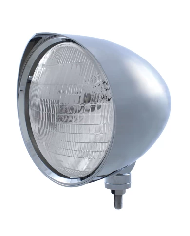 (BOX) CHROME ALUMINUM 7" BILLET STYLE "CHOPPER" MOTOR VEHICLE/TRUCK MOUNT HEADLIGHT WITH RAZOR VISOR - 6014 SEAL BEAM (BOX) CHROME ALUMINUM 7" BILLET STYLE "CHOPPER" MOTOR VEHICLE/TRUCK MOUNT HEADLIGHT WITH RAZOR VISOR - 6014 SEAL BEAM