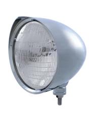 (BOX) CHROME ALUMINUM 7" BILLET STYLE "CHOPPER" MOTOR VEHICLE/TRUCK MOUNT HEADLIGHT WITH RAZOR VISOR - 6014 SEAL BEAM (BOX) CHROME ALUMINUM 7" BILLET STYLE "CHOPPER" MOTOR VEHICLE/TRUCK MOUNT HEADLIGHT WITH RAZOR VISOR - 6014 SEAL BEAM