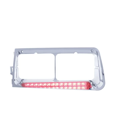 (BOX) LED FREIGHTLINER FLD DRIVER SIDE HEADLIGHT BEZEL WITH 14 LED 12" LIGHT BAR - RED LED/CLEAR LENS (BOX) LED FREIGHTLINER FLD DRIVER SIDE HEADLIGHT BEZEL WITH 14 LED 12" LIGHT BAR - RED LED/CLEAR LENS