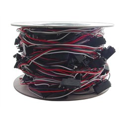 UP34243-100 Count 3-Prong Male Right Angle Bullet Plugs Wire Harness Roll - 12" Lead Between Plugs
