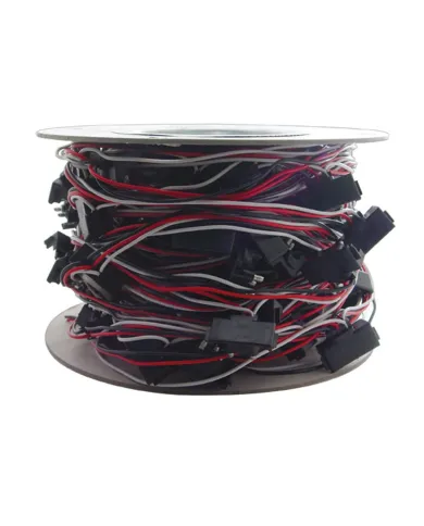 UP34243-100 Count 3-Prong Male Right Angle Bullet Plugs Wire Harness Roll - 12" Lead Between Plugs