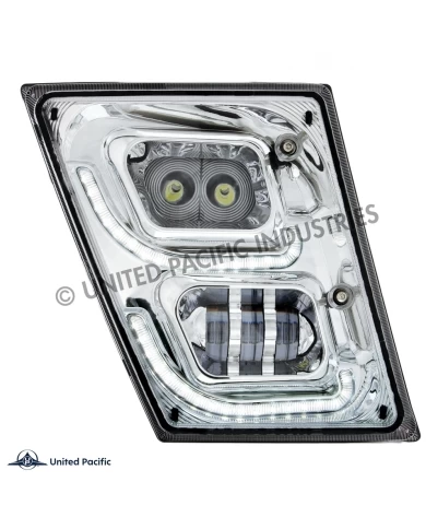 (CBOX) CHROME HIGH POWER LED FOG LIGHT WITH LED DAYTIME RUNNING LIGHT & LED POSITION LIGHT FOR 2013-2017 VOLVO VN/VNL - PASSENGE (CBOX) CHROME HIGH POWER LED FOG LIGHT WITH LED DAYTIME RUNNING LIGHT & LED POSITION LIGHT FOR 2013-2017 VOLVO VN/VNL - PASSENGE