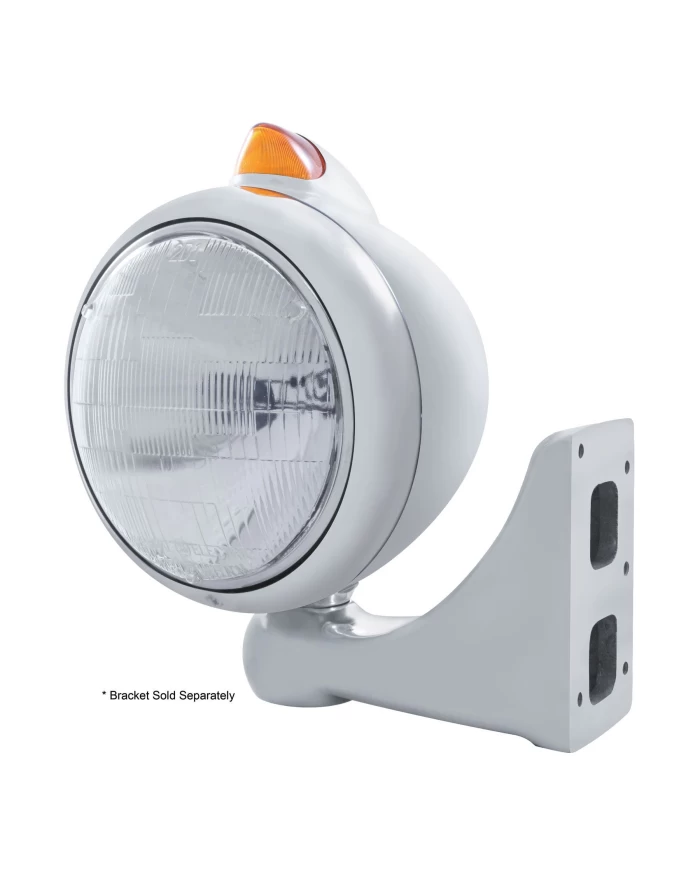 (BOX) S.S. "GUIDE" PETERBILT HEADLIGHT 6014 SEAL BEAM W/ 5 AMBER LED VINTAGE 682-C SERIES 2 TOP MOUNT LIGHT - AMBER LENS (BOX) S.S. "GUIDE" PETERBILT HEADLIGHT 6014 SEAL BEAM W/ 5 AMBER LED VINTAGE 682-C SERIES 2 TOP MOUNT LIGHT - AMBER LENS