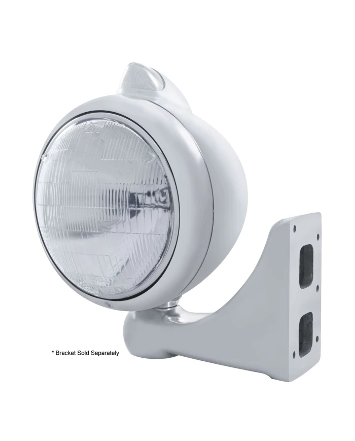 (BOX) S.S. "GUIDE" PETERBILT HEADLIGHT 6014 SEAL BEAM W/ 5 AMBER LED VINTAGE 682-C SERIES 2 TOP MOUNT LIGHT - CLEAR LENS (BOX) S.S. "GUIDE" PETERBILT HEADLIGHT 6014 SEAL BEAM W/ 5 AMBER LED VINTAGE 682-C SERIES 2 TOP MOUNT LIGHT - CLEAR LENS