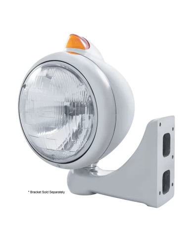 (BOX) S.S. "GUIDE" PETERBILT HEADLIGHT H6024 HALOGEN W/ 5 AMBER LED VINTAGE 682-C SERIES 2 TOP MOUNT LIGHT - AMBER LENS (BOX) S.S. "GUIDE" PETERBILT HEADLIGHT H6024 HALOGEN W/ 5 AMBER LED VINTAGE 682-C SERIES 2 TOP MOUNT LIGHT - AMBER LENS