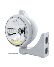 (BOX) S.S. "GUIDE" PETERBILT HEADLIGHT 10 AMB LED CRYSTAL HALOGEN W/ 5 AMB LED VINTAGE 682-C SERIES 2 TOP MOUNT LIGHT - CLEAR LE