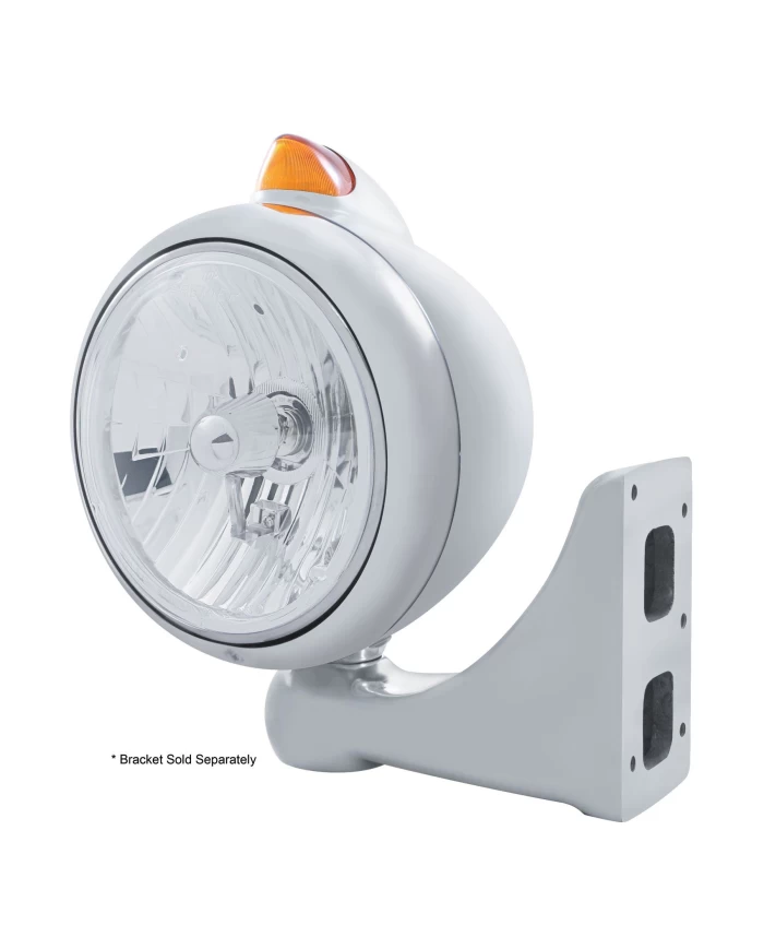 (BOX) CR. "GUIDE" PETERBILT HEADLIGHT CRYSTAL H4 HALOGEN W/ 5 AMBER LED VINTAGE 682-C SERIES 2 TOP MOUNT LIGHT - AMBER LENS (BOX) CR. "GUIDE" PETERBILT HEADLIGHT CRYSTAL H4 HALOGEN W/ 5 AMBER LED VINTAGE 682-C SERIES 2 TOP MOUNT LIGHT - AMBER LENS