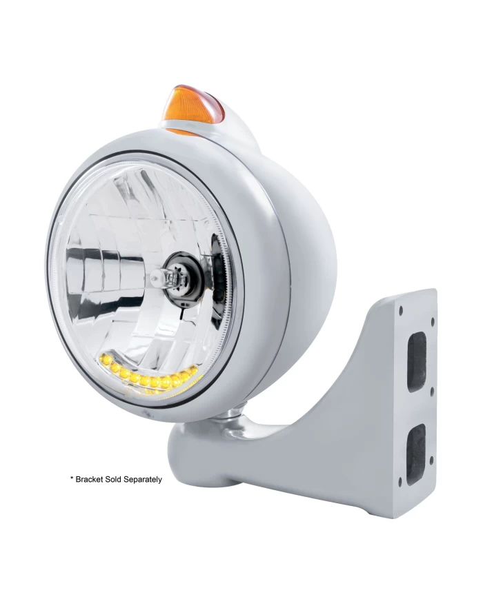 (BOX) CR. "GUIDE" PETERBILT HEADLIGHT 10 AMB LED CRYSTAL HALOGEN W/ 5 AMB LED VINTAGE 682-C SERIES 2 TOP MOUNT LIGHT - AMBER LEN (BOX) CR. "GUIDE" PETERBILT HEADLIGHT 10 AMB LED CRYSTAL HALOGEN W/ 5 AMB LED VINTAGE 682-C SERIES 2 TOP MOUNT LIGHT - AMBER LEN