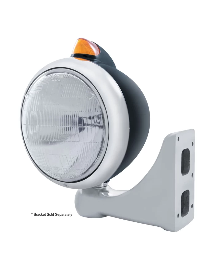 (BOX) BLK. "GUIDE" PETERBILT HEADLIGHT 6014 SEAL BEAM W/ 5 AMBER LED VINTAGE 682-C SERIES 2 TOP MOUNT LIGHT - AMBER LENS (BOX) BLK. "GUIDE" PETERBILT HEADLIGHT 6014 SEAL BEAM W/ 5 AMBER LED VINTAGE 682-C SERIES 2 TOP MOUNT LIGHT - AMBER LENS