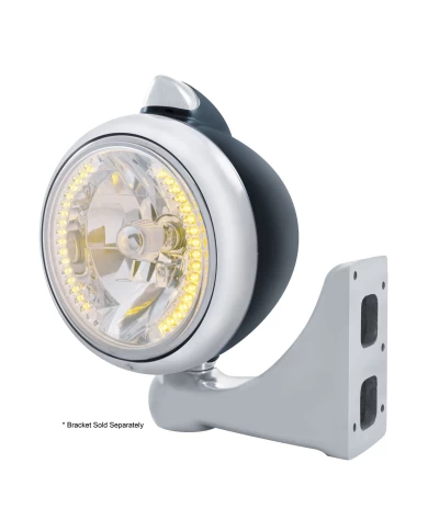 (BOX) BLK. "GUIDE" PETERBILT HEADLIGHT 34 AMB LED CRYSTAL HALOGEN W/ 5 AMB LED VINTAGE 682-C SERIES 2 TOP MOUNT LIGHT - CLEAR LE (BOX) BLK. "GUIDE" PETERBILT HEADLIGHT 34 AMB LED CRYSTAL HALOGEN W/ 5 AMB LED VINTAGE 682-C SERIES 2 TOP MOUNT LIGHT - CLEAR LE