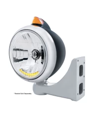 (BOX) BLK. "GUIDE" PETERBILT HEADLIGHT 10 AMB LED CRYSTAL HALOGEN W/ 5 AMB LED VINTAGE 682-C SERIES 2 TOP MOUNT LIGHT - AMBER LE (BOX) BLK. "GUIDE" PETERBILT HEADLIGHT 10 AMB LED CRYSTAL HALOGEN W/ 5 AMB LED VINTAGE 682-C SERIES 2 TOP MOUNT LIGHT - AMBER LE