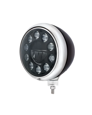 (BOX) "GUIDE" STYLE HOT ROD HEADLIGHT - BLACKOUT 11 LED (BOX) "GUIDE" STYLE HOT ROD HEADLIGHT - BLACKOUT 11 LED