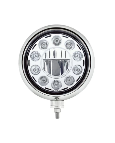 (BOX) "GUIDE" STYLE HOT ROD HEADLIGHT - CHROME 11 LED (BOX) "GUIDE" STYLE HOT ROD HEADLIGHT - CHROME 11 LED