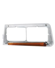 (BOX) 24 LED FREIGHTLINER FLD HEADLIGHT BEZEL - GLO LIGHT - DRIVER - AMBER LED / AMBER LENS