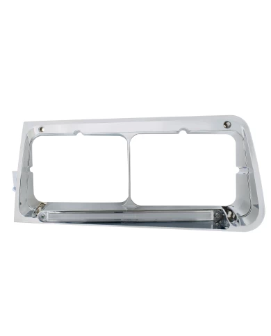 (BOX) 24 LED FREIGHTLINER FLD HEADLIGHT BEZEL - GLO LIGHT - DRIVER - AMBER LED / CLEAR LENS (BOX) 24 LED FREIGHTLINER FLD HEADLIGHT BEZEL - GLO LIGHT - DRIVER - AMBER LED / CLEAR LENS