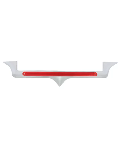 (CARD) CHROME KENWORTH HOOD EMBLEM LIGHT - 12" GLO LIGHT - RED LED / RED LENS (CARD) CHROME KENWORTH HOOD EMBLEM LIGHT - 12" GLO LIGHT - RED LED / RED LENS