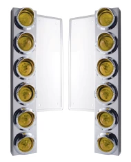 (2/BULK) S.S. FL 12 LED CUTOUT AIR CLEANER BRACKET W/ 9 AMBER LED 2" BEEHIVE MARKER LT W/ VISOR - AMBER LENS (2/BULK) S.S. FL 12 LED CUTOUT AIR CLEANER BRACKET W/ 9 AMBER LED 2" BEEHIVE MARKER LT W/ VISOR - AMBER LENS