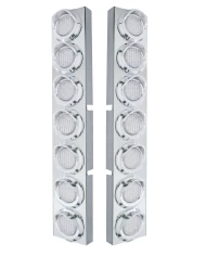 (2/BULK) S.S. KENWORTH 14 LED CUTOUT AIR CLEANER BRACKET W/ 9 AMBER LED 2" FLAT LIGHT W/ VISOR - CLEAR LENS (2/BULK) S.S. KENWORTH 14 LED CUTOUT AIR CLEANER BRACKET W/ 9 AMBER LED 2" FLAT LIGHT W/ VISOR - CLEAR LENS